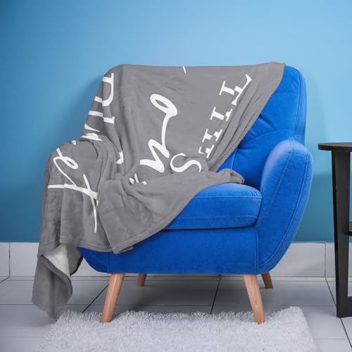 Pubrave Gifts for Her/Him/Girlfriend/Boyfriend/Wife/Husband, Anniversary Christmas Wedding Engagement Gifts for Couples/Women/Men, Romantic Couple Cuddling Blanket Grey 60x50in - Image 4