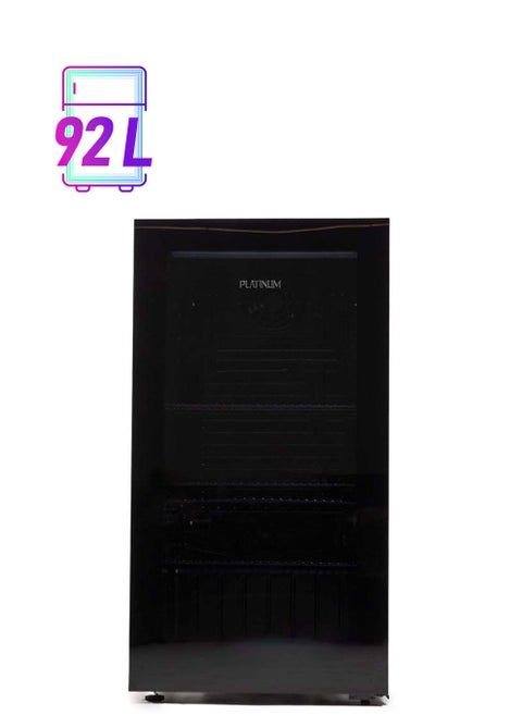 Beverage Cooler 92 Ltrs Mini Fridge Glass Door 4 Shelves Color Black