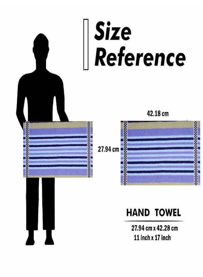 Space Fly 500 GSM Cotton Hand Towels 11x17 Inches - Set of Colorful Striped Towels for Face & Hands - Soft, Quick Dry, Lightweight Multipurpose Towels for Home, Gym, Travel, Kitchen (Pack of 2) - Image 4