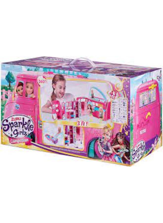 ZURU S001-SPARKLE GIRLZ-ACCESSORIES-VEHICLES-Retro Camper Van Set Color Box,Box,Bulk,2PCS,No Inner,STD Color  - Image 1