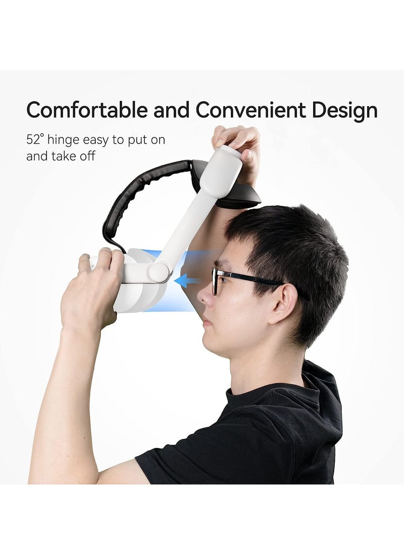 OHAHO - Design Comfort Head Strap Accessories Compatible with Meta Quest 3 Elite Strap Replacement for Enhanced Support with 6000mAh Battery Compatible White - Image 1