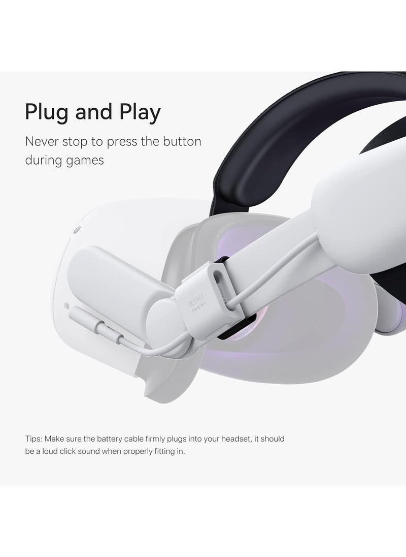 OHAHO - Design Comfort Head Strap Accessories Compatible with Meta Quest 3 Elite Strap Replacement for Enhanced Support with 6000mAh Battery Compatible White - Image 1