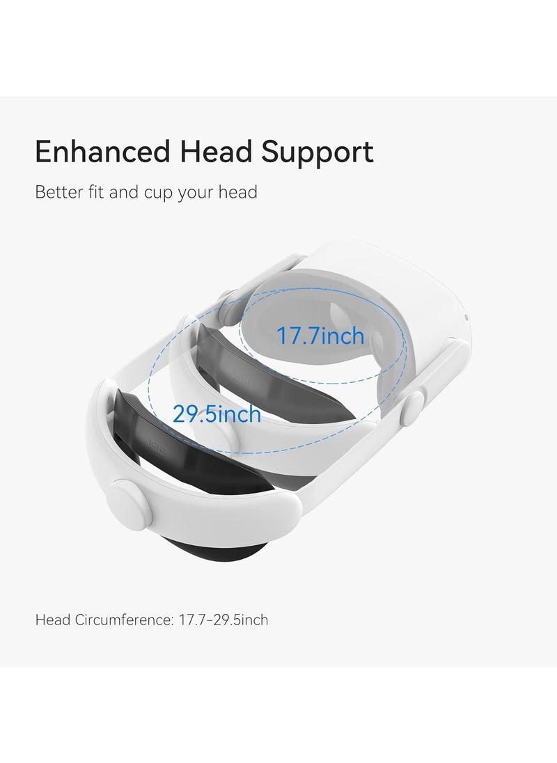 OHAHO - Design Comfort Head Strap Accessories Compatible with Meta Quest 3 Elite Strap Replacement for Enhanced Support with 6000mAh Battery Compatible White - Image 1