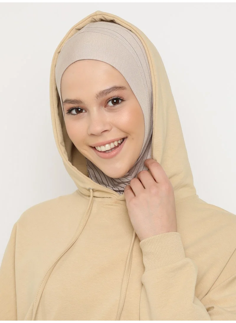 Ecardin Striped Sports Bonnet - Light Mink -