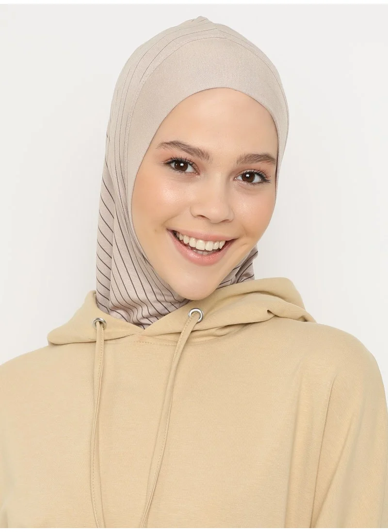 Ecardin Striped Sports Bonnet - Light Mink -