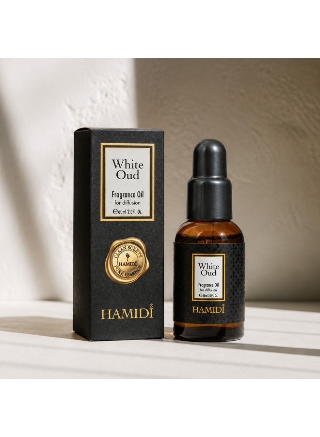 Hamidi White Oud Diffuser Oil 60ml, Multi Colour, Home Fragrance Diffuser Oil For Aroma Use, For Home Styling, Tabletop Display And Interior Ambience - Image 2