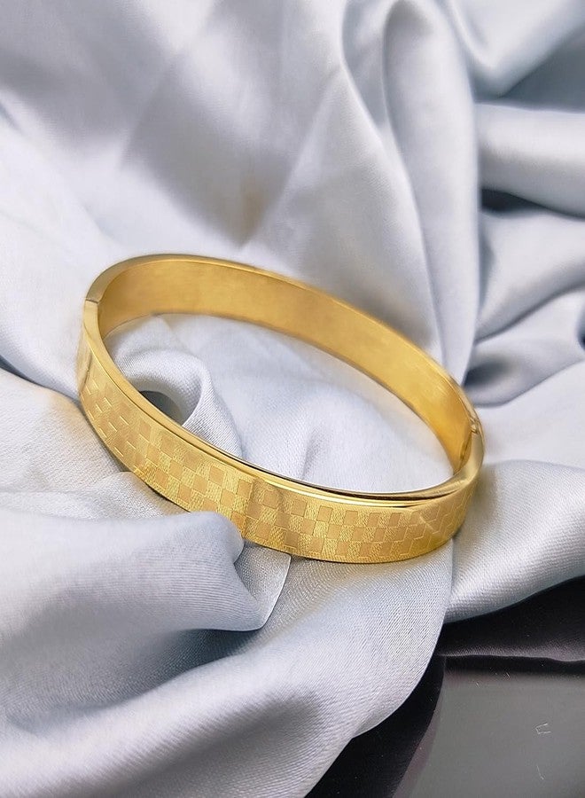 Saiizen Chic and Elegant Gold-Plated Designer Kada Bracelet - Perfect for Special Occasions - Image 5