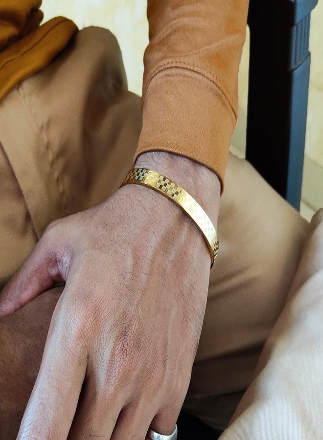 Saiizen Chic and Elegant Gold-Plated Designer Kada Bracelet - Perfect for Special Occasions - Image 3