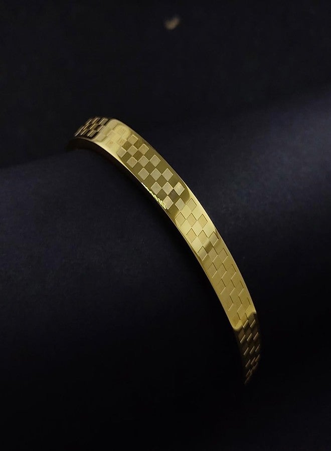 Saiizen Chic and Elegant Gold-Plated Designer Kada Bracelet - Perfect for Special Occasions - Image 4