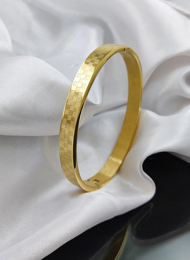 Saiizen Chic and Elegant Gold-Plated Designer Kada Bracelet - Perfect for Special Occasions - Image 2