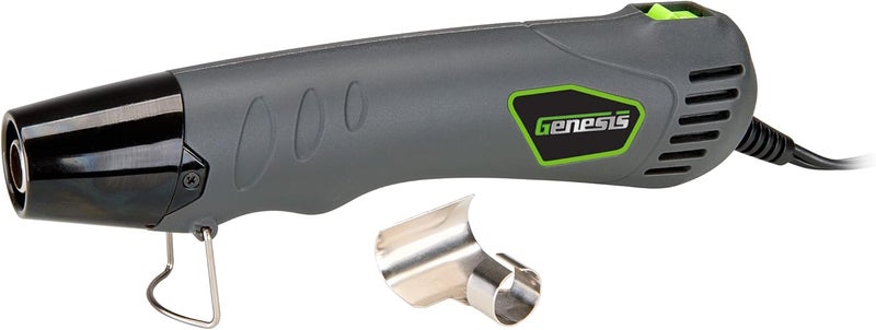 GENESIS Compact Corded Electric 350W Heat Gun 662F with Curved Reflector Nozzle and 6ft. Power Cord for Crafts, Embossing, Paint Stripping, Shrink Wrap, and Heat Shrink Tube (GHG350) - Image 1
