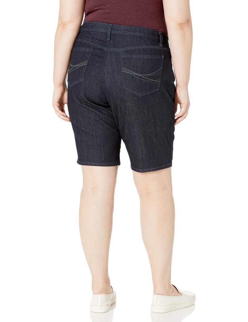 Riders by Lee Indigo Women's Plus Size Comfort Waist Bermuda Short, Rinse, 18 W - Image 2
