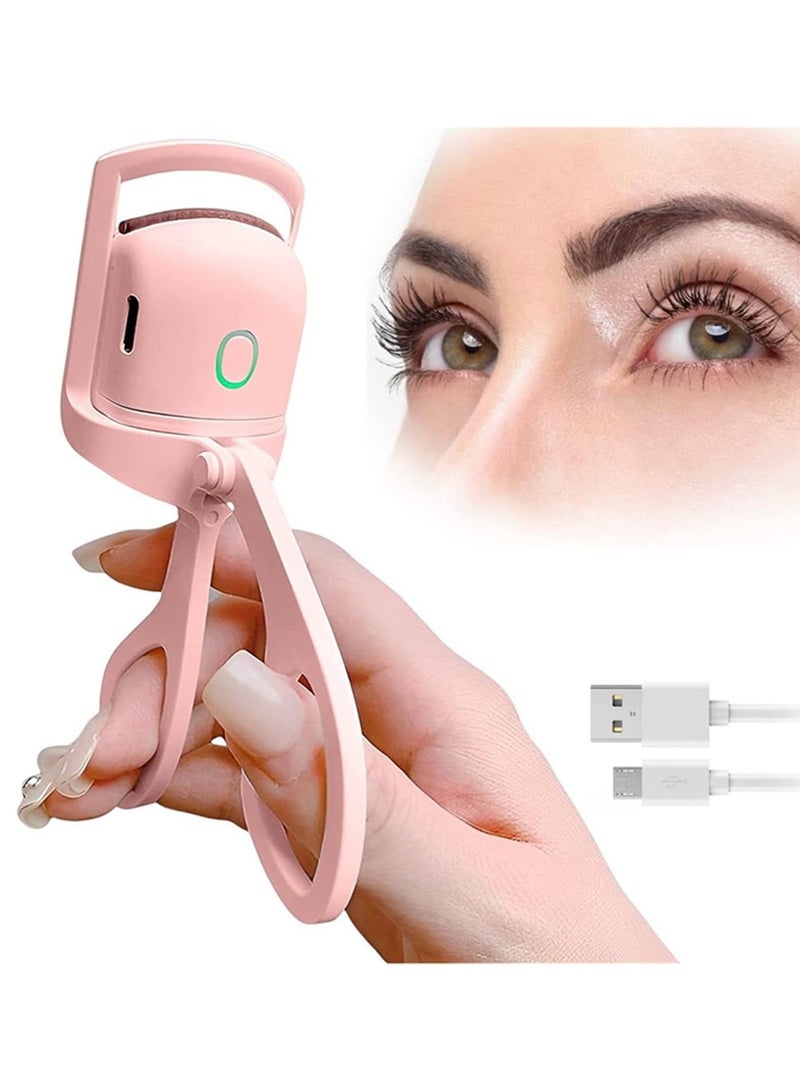 DubaiGallery مكواة رموش ساخنة مع مشط، مكواة رموش كهربائية، مكواة رموش قابلة لإعادة الشحن، 2 وضع حرارة مع أداة تطبيق الرموش ومشط الرموش، تجعيد طبيعي سريع للرموش يدوم طويلاً - Image 4