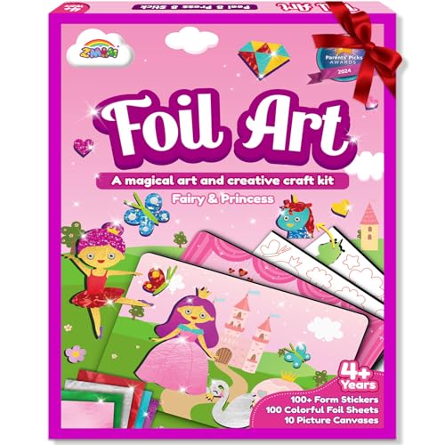 ZMLM Foil Art Kit for Kids Easter Crafts for Kids 48 812 Gifts Fun Mess Free Activity Easter Basket Stuffers Girls Boys Arts and Crafts Games Toys Princess - Image 1