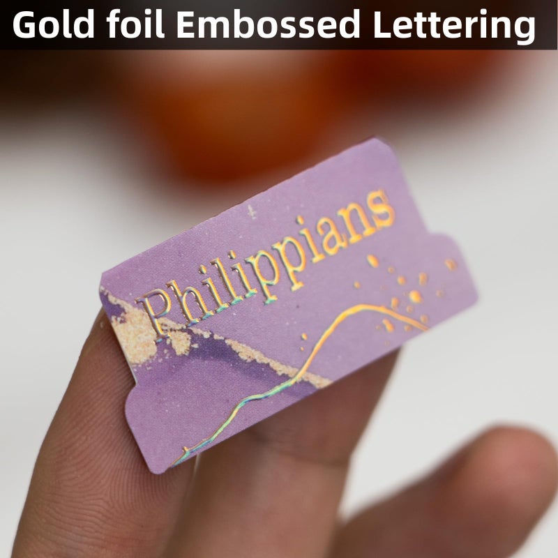 UPAFEXXI-Laminated Bible Tabs (Gold Foil Embossed Lettering), Bible Tabs for Women and Men, Reposition Large Print Stickers, Easy to Read and Apply, 80 Chapters Labels for Easy Navigation - Image 3