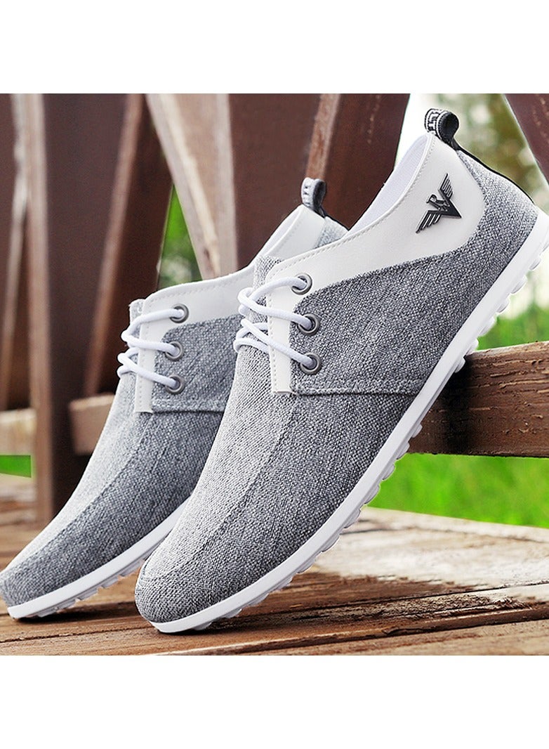 KUYING حذاء رجالي جديد من القماش منخفض الرقبة كاجوال