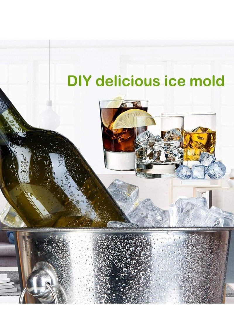 Y&D - Ice Cube Trays  Easy Release Silicone and Flexible 14 Trays for Drinks Cocktail with Spill-Resistant Removable BPA Free Stackable Durable Dishwasher Safe (4pcs) - Image 1