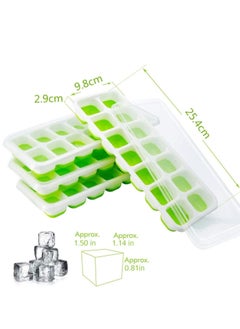 Y&D Ice Cube Trays  Easy Release Silicone and Flexible 14 Trays for Drinks Cocktail with Spill-Resistant Removable BPA Free Stackable Durable Dishwasher Safe (4pcs)  - Image 2