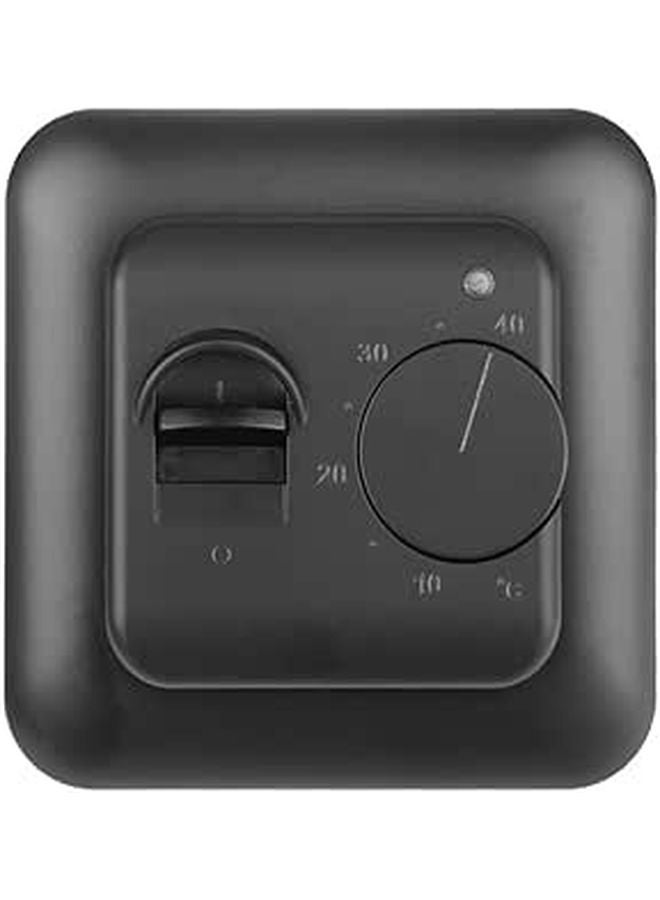 Manual Thermostat For Electric Underfloor Heating With Floor Sensor 230V 16A Black - Image 1