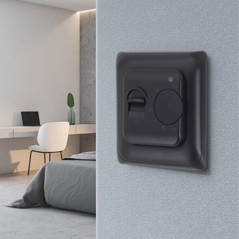 Manual Thermostat For Electric Underfloor Heating With Floor Sensor 230V 16A Black - Image 4