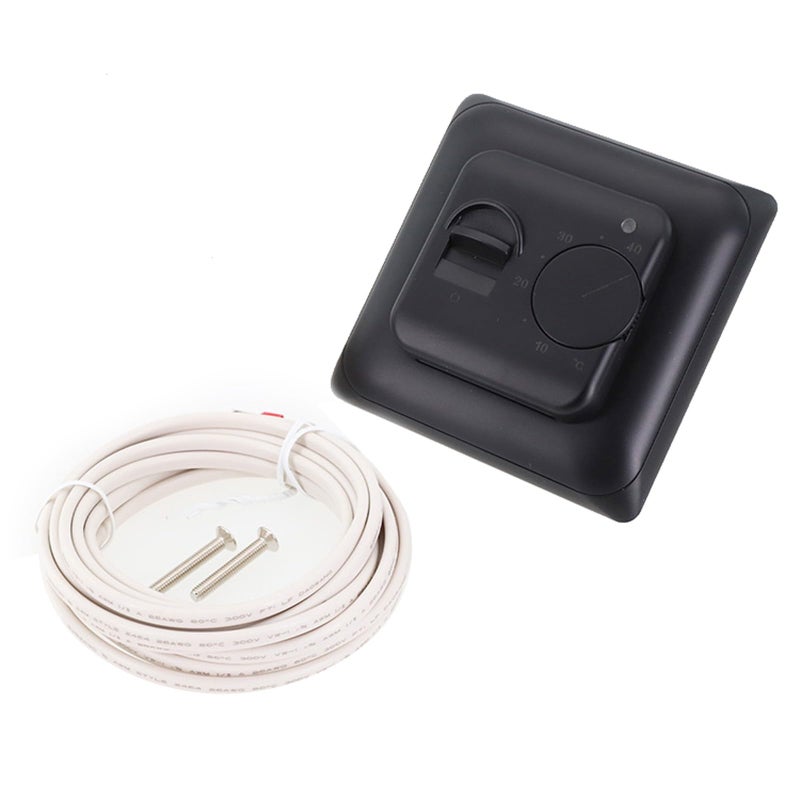 Manual Thermostat For Electric Underfloor Heating With Floor Sensor 230V 16A Black - Image 5