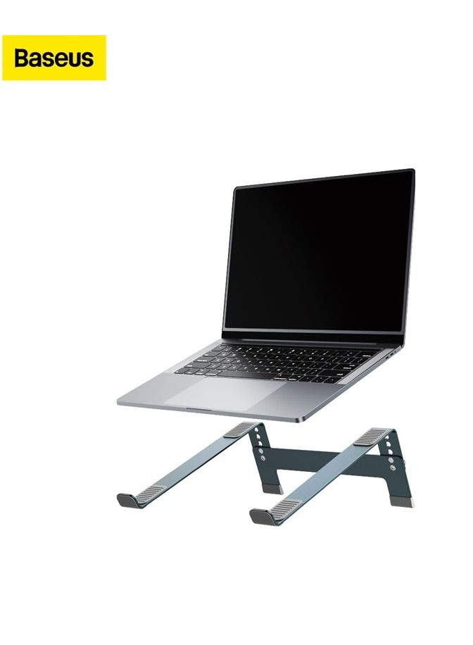 Adjustable Aluminum Alloy Laptop Stand - Ergonomic Eye Level Height Desk Riser, Compatible with MacBook Pro/Air (2020-2024), Dell, HP, Lenovo, ASUS, Acer, and Chromebooks - Foldable Metal Holder with Storage Bag, Up to 20kg Load Capacity, Grey