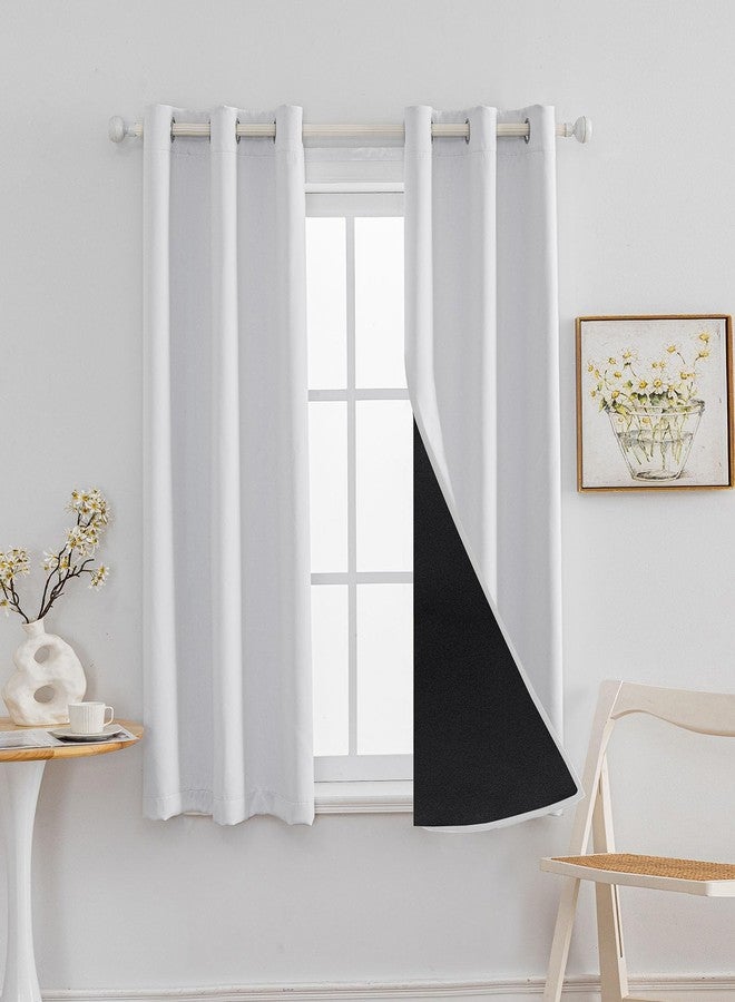 Anytime 100% Blackout Curtain 2 Panels Set,Thermal Insulated Window Drapes for Bedroom,Full Shading Panels (Greyish White,37W x 63L) - Image 1