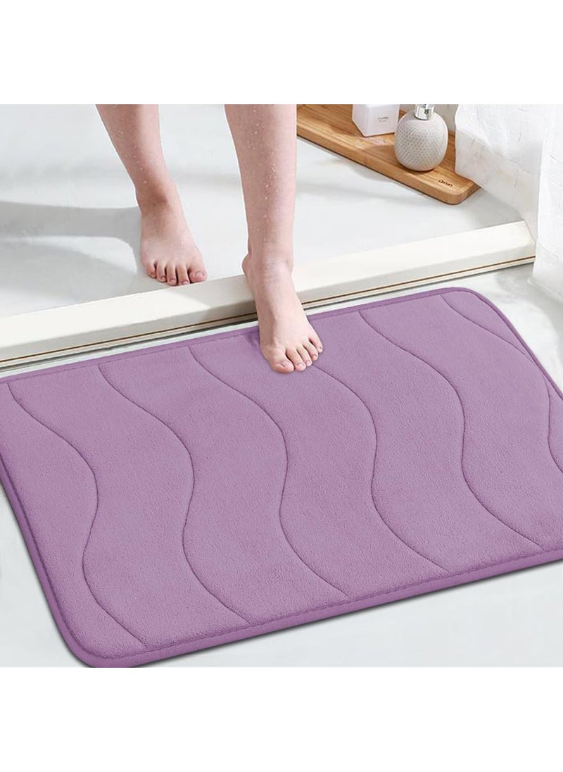 Flamingo P Flamingo P Memory Foam Bath Mat Non Slip Shower Rugs for Bathroom Super Absorbent24x17Lilac 