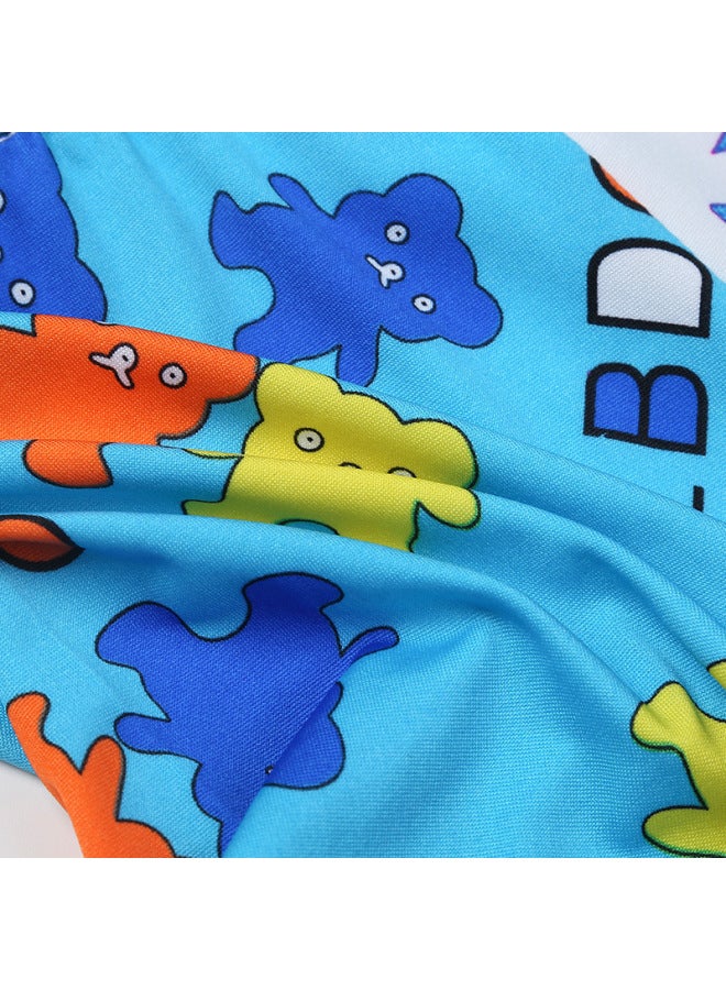 Loquat Men's Children's Swimming Trunks Boys' Swimsuit Cartoon Boxer Quick-drying Baby Swimsuit Big Boy Korean Hot Spring-Color:Blue Bottom Excavator -48- - Image 5