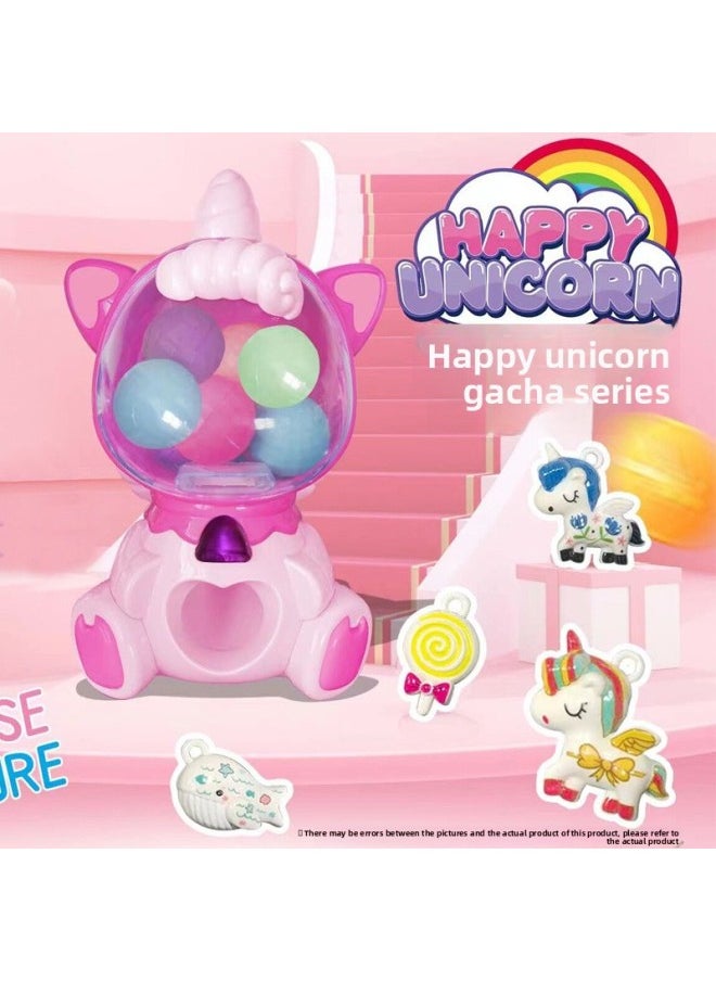 Generic Happy Unicorn Gashapon Machine DIY Bracelet Mini Gashapon Parent-Child Interactive Home Children Girl Toy-Color:366683D Dinosaur Gashapon Machine 1 (4 In A Display Box)  - Image 3