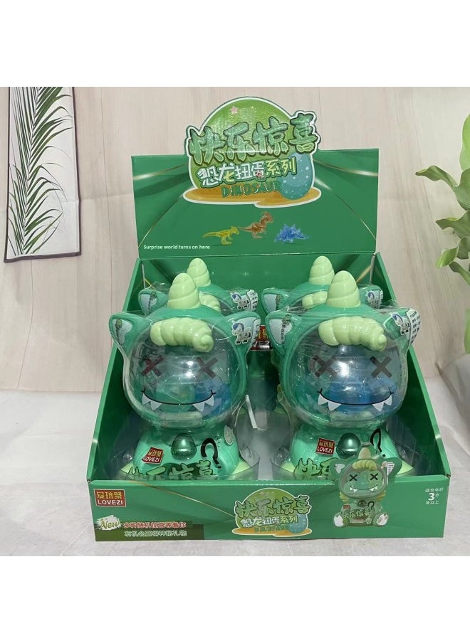 Generic Happy Unicorn Gashapon Machine DIY Bracelet Mini Gashapon Parent-Child Interactive Home Children Girl Toy-Color:366683D Dinosaur Gashapon Machine 1 (4 In A Display Box)  - Image 1