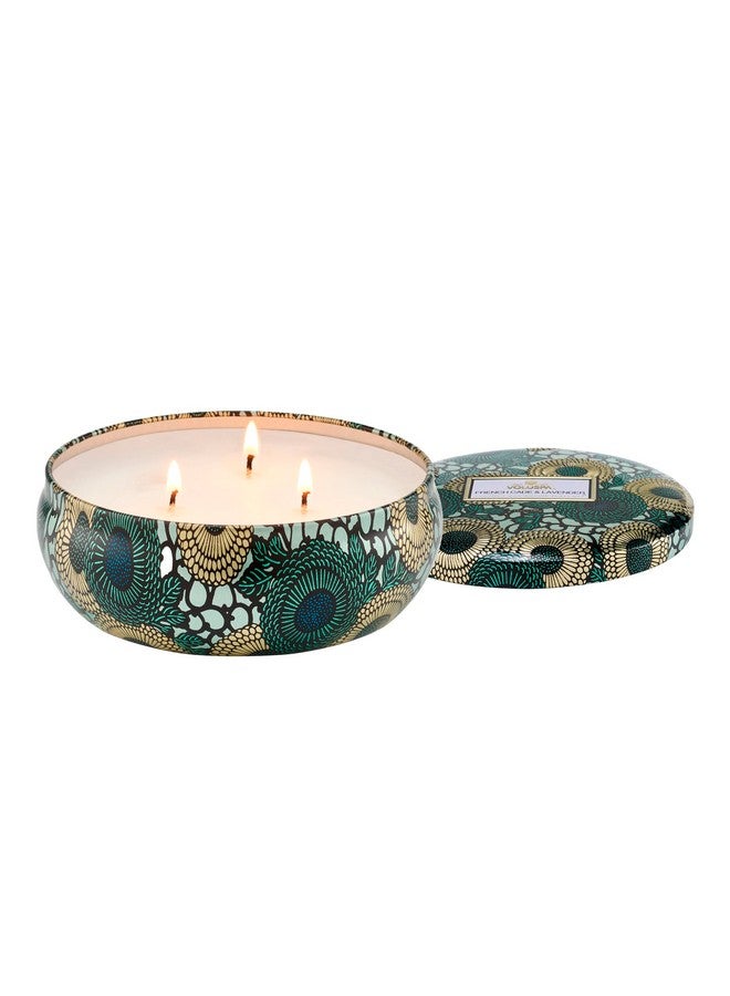 Voluspa French Cade Lavender, 3 Wick Tin Candle, 12 oz, 40 Hour Burn Time, Coconut Wax for Clean Burning, Handcrafted in the USA - Image 1