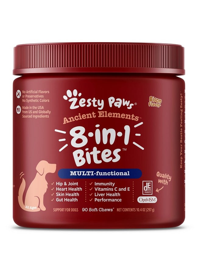 Zesty Paws Multivitamin Treats For Dogs  Glucosamine Chondroitin For Joint Support + Digestive Enzymes & Probiotics  Grain Free Dog Vitamin For Skin & Coat + Immune Health  Ae  90 Count  - Image 1