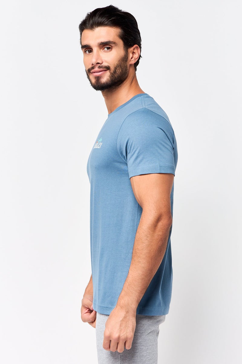 Hurley Men Sportswear Fit Short Sleeve Outdoor T-Shirt, Slate Blue - Image 3