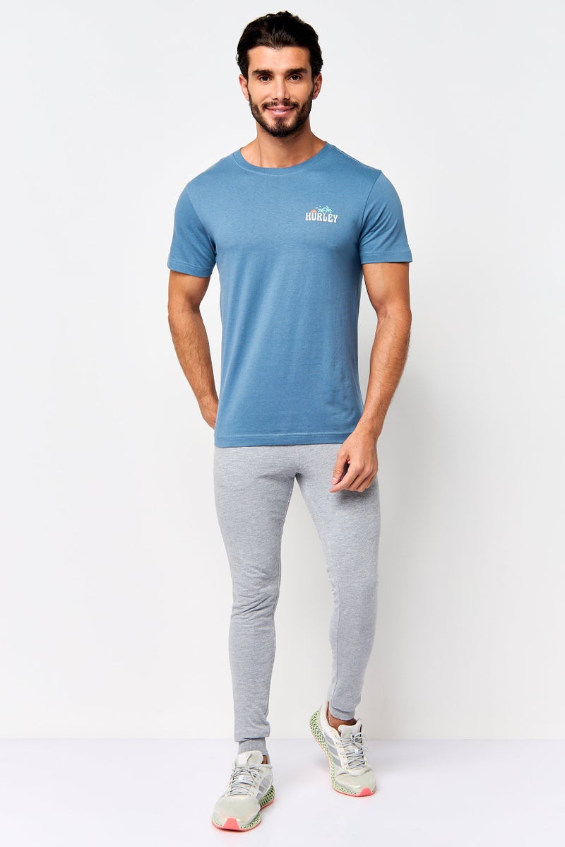 Hurley Men Sportswear Fit Short Sleeve Outdoor T-Shirt, Slate Blue - Image 2