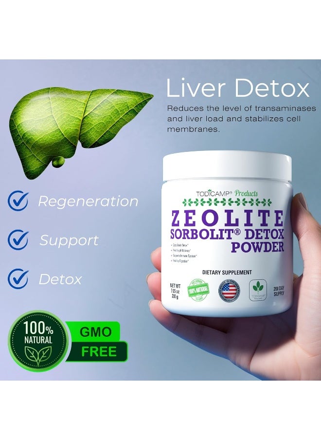 TODICAMP TODICAMP Zeolite Powder - Zeolite Clinoptilolite Powder Sorbolit Ultra FINE 1-2 µm 95% - 3X Activated - 200g - 7.05oz - Zeolite Powder Supplement - 200 Days Supply  - Image 5