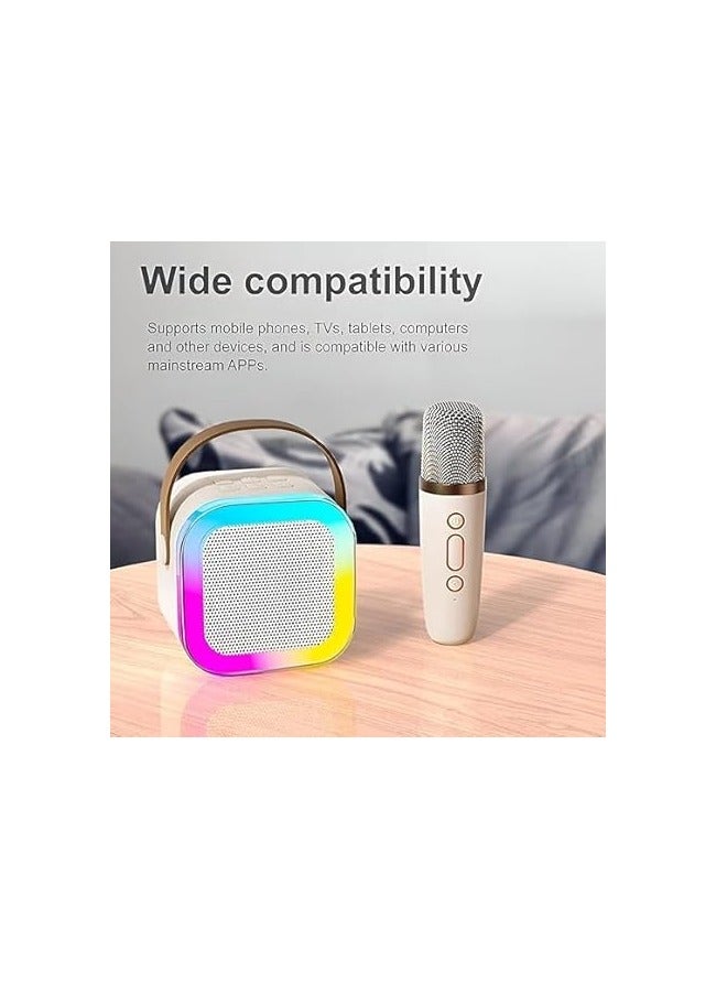 جهاز كاريوكي محمول مع ميكروفون وإضاءة RGB – اجعل كل حفلة لا تُنسى! - Image 2