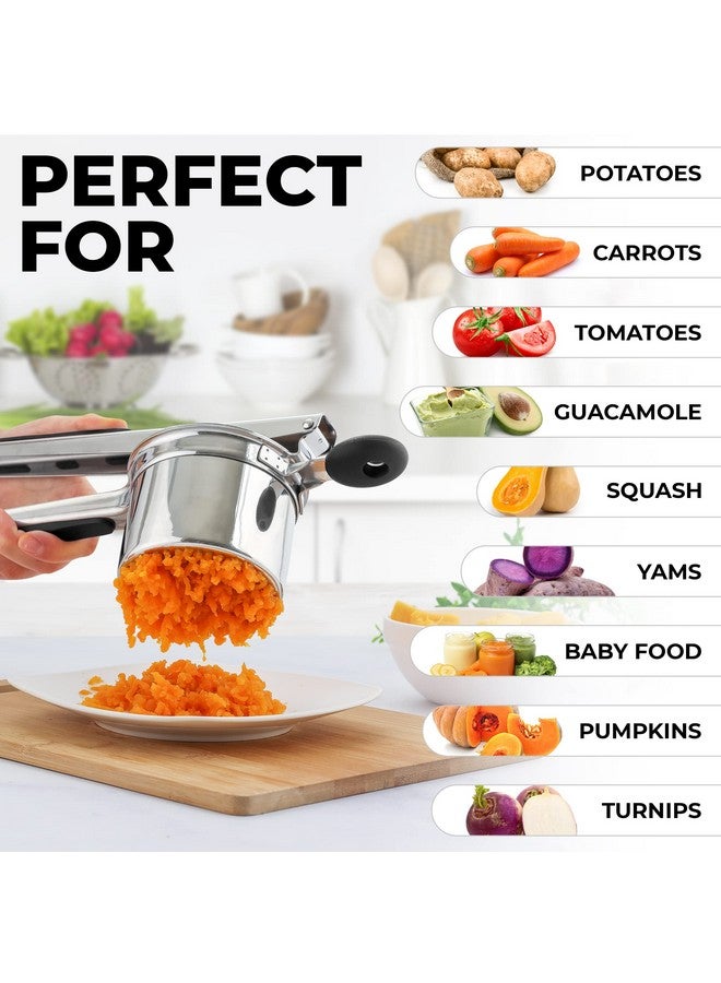 Zulay Kitchen Large 15oz Potato Ricer, Heavy Duty Stainless Steel Potato Masher and Ricer for Mashed Potatoes, Mashed Potato Masher & Potato Press Kitchen Gadget for Perfect Mashed Potatoes - Image 4