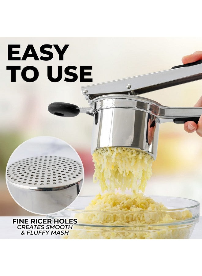 Zulay Kitchen Large 15oz Potato Ricer, Heavy Duty Stainless Steel Potato Masher and Ricer for Mashed Potatoes, Mashed Potato Masher & Potato Press Kitchen Gadget for Perfect Mashed Potatoes - Image 3