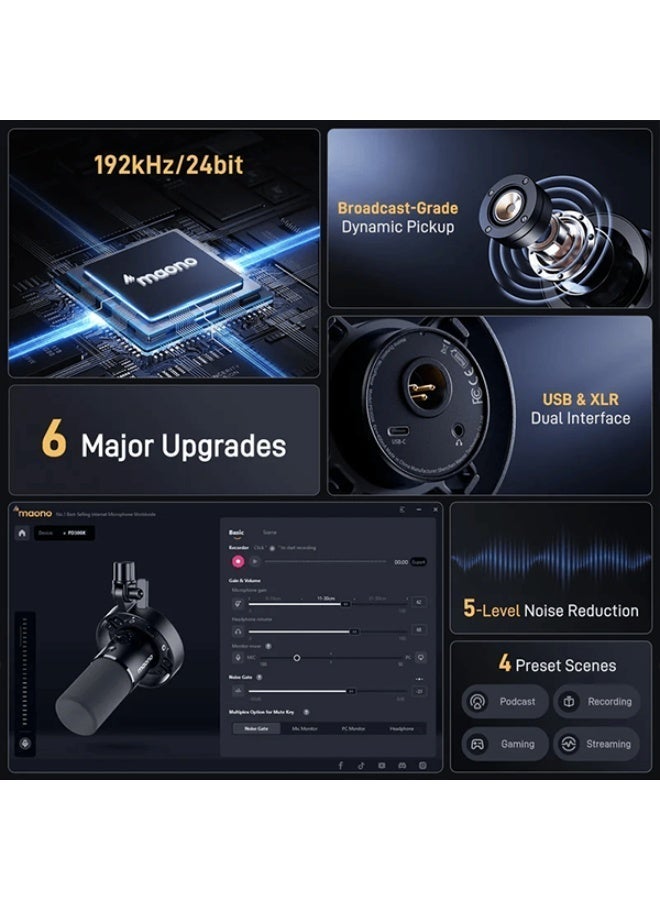 ماونو PD300X مايك دايناميكي USB/XLR – أسود الكابل الـ XLR غير مُرفق مع المنتج - Image 4