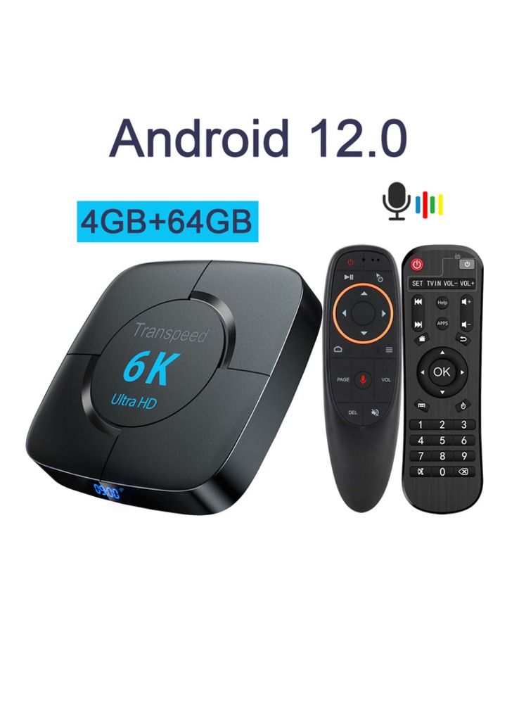 Transpeed Android 12.0 Set Top Box Voice Assistant 6K  4GB 64GB  - Image 1