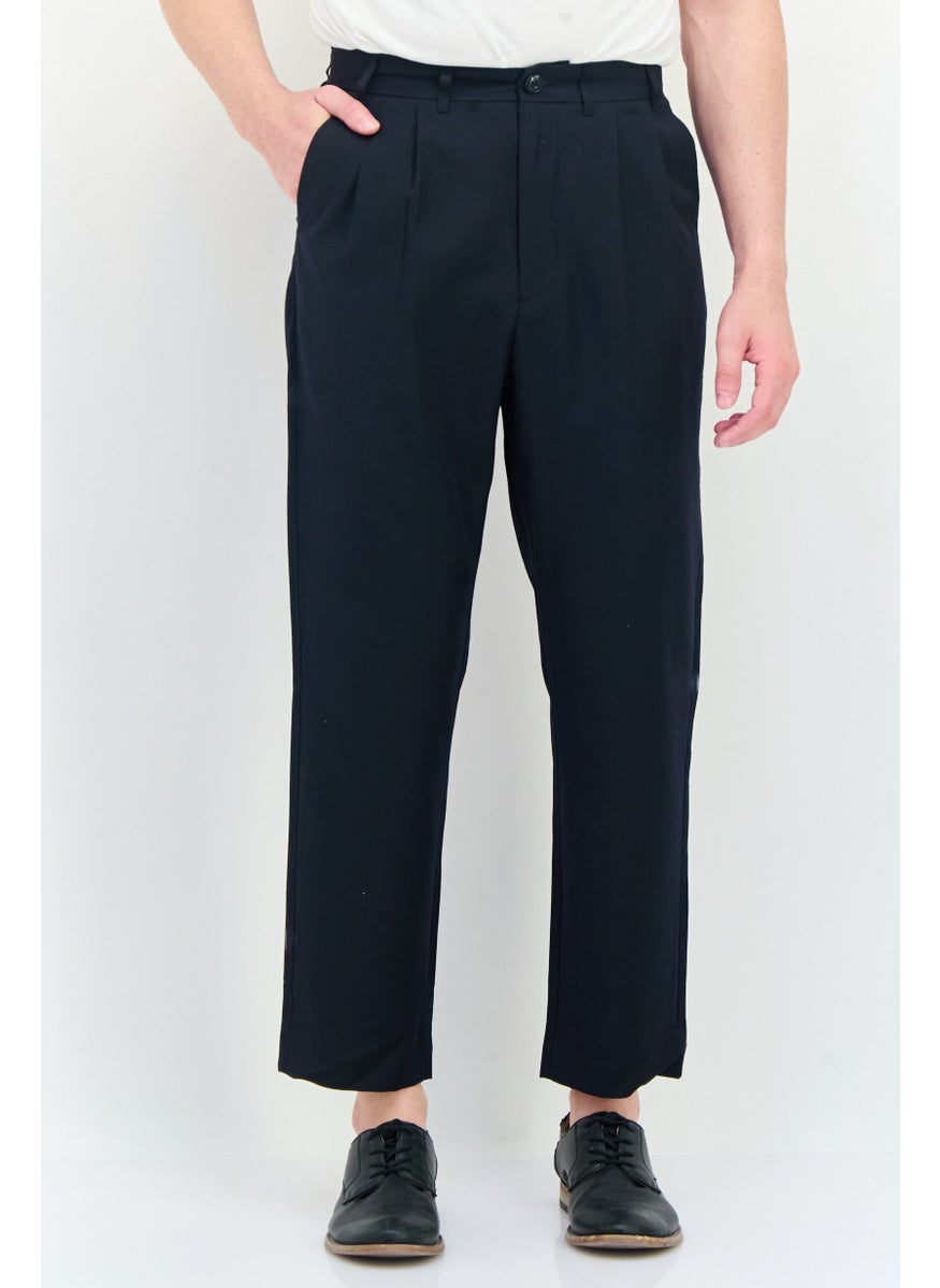 Selected Homme Men Tapered Fit Solid Dress Pants, Navy  - Image 1