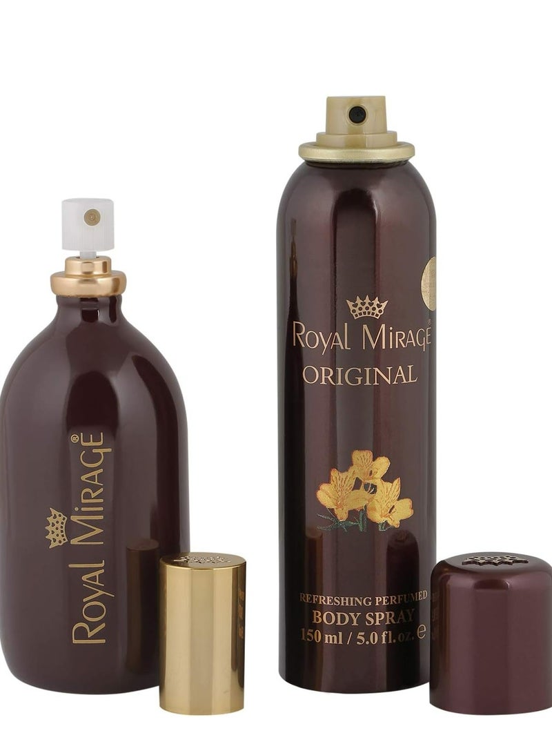ROYAL MIRAGE Original For Unisex Eau De Toilette Perfume 120 ML + Body Spray 150 ML Combo Pack - Image 2