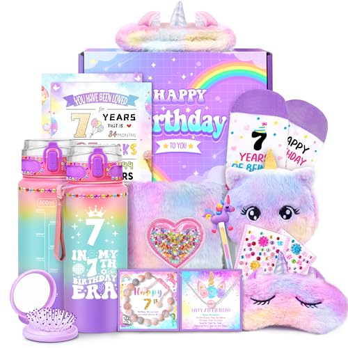 Lepiche 4-9 Year Old Girl Birthday Gifts, Unicorn Gifts for Girls Age 4-9, Gift Ideas for Girls Kids, Fun Toys Set Gift Basket for Girl, Birthday Decorations for Sister Daughter Granddaughter Niece Christmas - Image 1