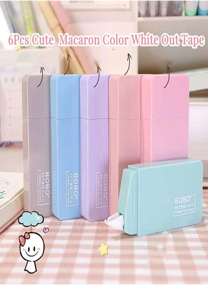 Oasisgalore 6 Pieces White Out Correction Tape for Instant Corrections, Portable Multicolor Ink Correction Tape for School, Office, Home  - Image 2