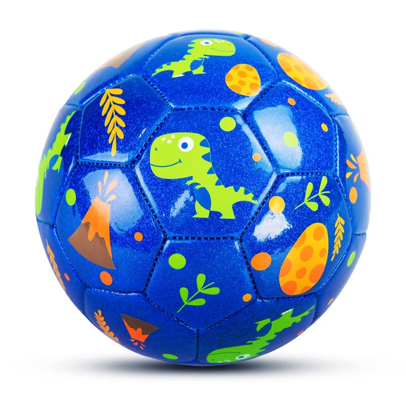 EVERICH TOY Kids Soccer Ball Size 3 Dinosaur Blue Soccer Ball Size 3 for Toddlers Kids Indoor Outdoor Play Toys Great Present for Boys Girls - Image 2
