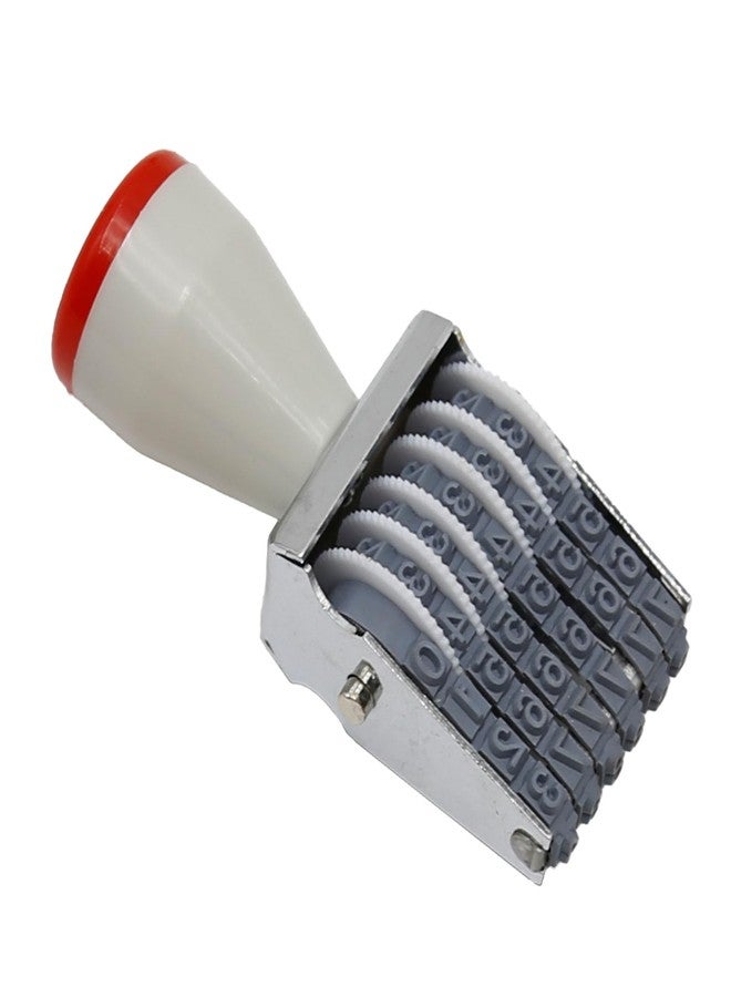 Anxingo 6 Digit Number Roller Stamps: Changeable Digital Stamp & Number Symbol Rolling Wheel Automatic Numbering Stamp in Metal - Image 1