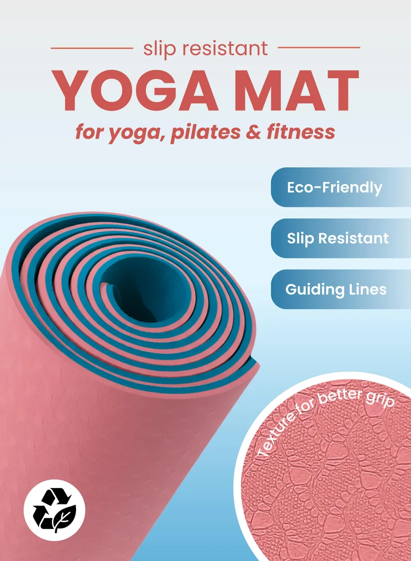Just Nature Skin Pink & Dark Blue Double Lite Yoga Mat