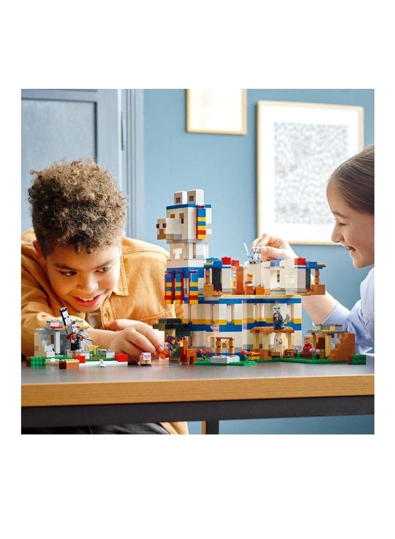 MINECRAFT مجموعة بناء لعبة بيت المزرعة من ماينكرافت، قرية اللاما، فكرة هدية للأطفال والأولاد والبنات مع 6 وحدات، بالإضافة إلى شخصيات القرويين والحيوانات - Image 2