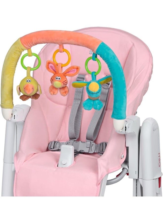Peg Perego Peg Perego Tatamia Kit-High Chair Accessory-Soft Seat Cover & Play Bar-Rosa (Light Pink) - Image 1